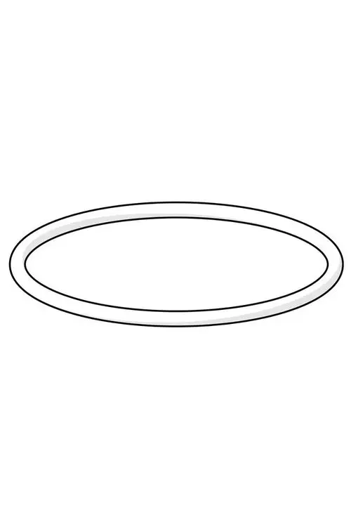 O-Ring in ovaler Form, mit klaren Umrissen, geeignet für verschiedene Anwendungen. Produkt von HANSA. Weißer Hintergrund mit schwarzem Rand.